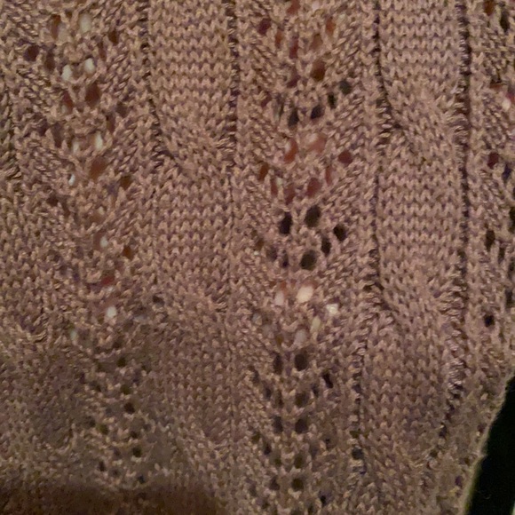 Tracy M Women’s Ruffled Roses Open Front Cardigan Sweater Chocolate Brown - Picture 10 of 16